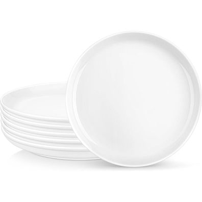 Malacasa REG Speiseteller Set, 6er Pack, 21,5 cm, cremeweißes Porzellan