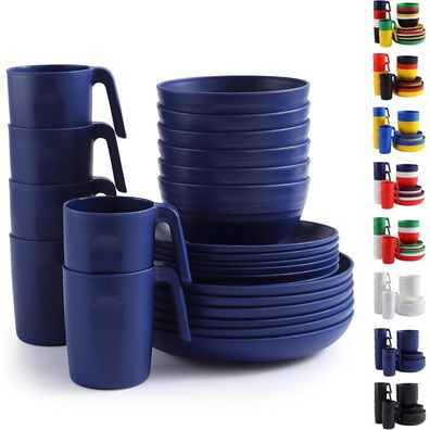 Berglander 24-teiliges Geschirrset für 6 Personen, Blau - Ideal für Zuhause
