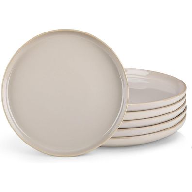 vancasso PLAYA Speiseteller 6er Set 26cm, Steingut Essteller Modern, Softes