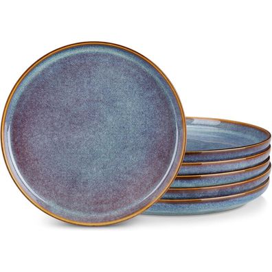 vancasso PLAYA Speiseteller 6er Set 26cm Lavendelblau Steingut, modern und