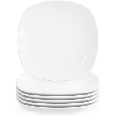 Malacasa Elisa Dessertteller 6er Set, 19 cm, Porzellan, stapelbar und