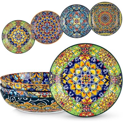 vancasso Suppenteller 4er Set, Keramik Salatschüsseln groß, 1260ml