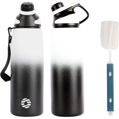 Fjbottle Edelstahl Trinkflasche Sport mit Magnetischem Deckel, 1000 ml