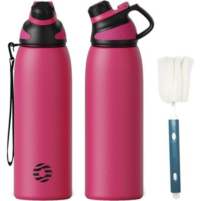 Fjbottle Edelstahl Trinkflasche Sport mit Magnetischem Deckel, 1000 ml