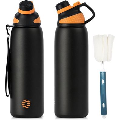 Fjbottle Edelstahl Trinkflasche Sport mit Magnetischem Deckel, 1000 ml