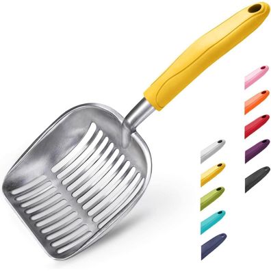 WePet Katzenstreuschaufel Aluminium, tiefe Metallschaufel mit langem Griff, 35