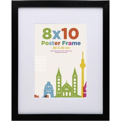 Egofine 10x8 Zoll Holz Bilderrahmen 20x25 cm Schwarz mit Acrylglas für Wand und