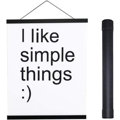 Sanauto Magnetische Posterleiste aus Holz, Schwarz, 120 cm Breite - Ideal für