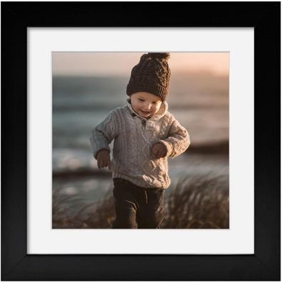 Egofine Bilderrahmen 13x13 cm Quadratisch Schwarz mit Acrylglas und