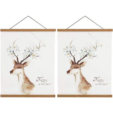 Sanauto Magnetische Posterleiste aus Teakholz, 70cm, 2er Pack - Ideal für