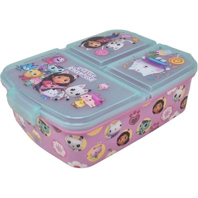 Theonoi Kinder Brotdose Gabby's Dollhouse aus Kunststoff BPA frei mit 3 Fächern