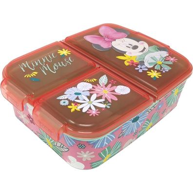 Theonoi Kinder Brotdose Lunchbox mit 3 Fächern, BPA frei - Minnie Mouse Princess