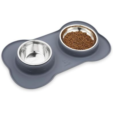 pecute 3-in-1 Hundenapf für mittelgroße Hunde und Katzen, Doppelschüssel-Set