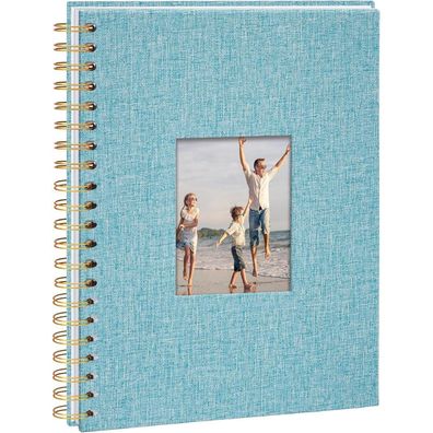 Vienrose DIY Scrapbook Spiralalbum, 28 x 20,5 cm, 80 Weiße Seiten, Leinen