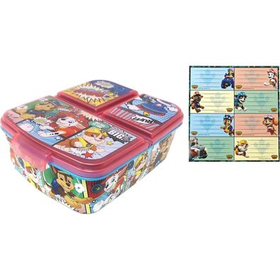 Theonoi Kinder Brotdose Lunchbox mit 3 Fächern, BPA frei, Paw Patrol Motiv