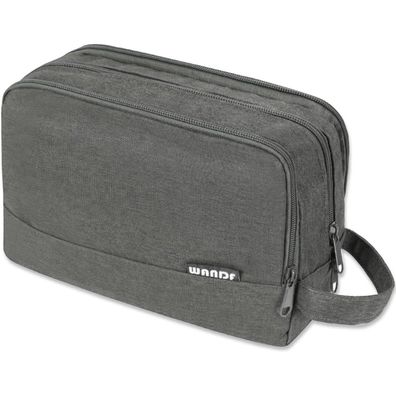 WANDF Kulturbeutel Herren Damen Reise Kosmetiktasche Toilettenorganizer, Grau