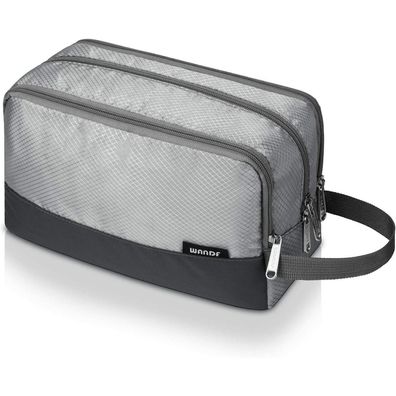 WANDF Kulturbeutel Herren Damen Grau - Vielseitige Kulturtasche mit