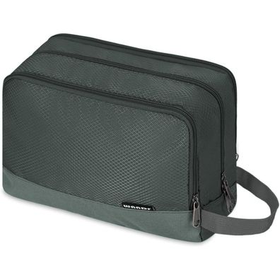 WANDF Kulturbeutel Herren & Damen, Grau - Praktischer Reise-Toilettenorganizer