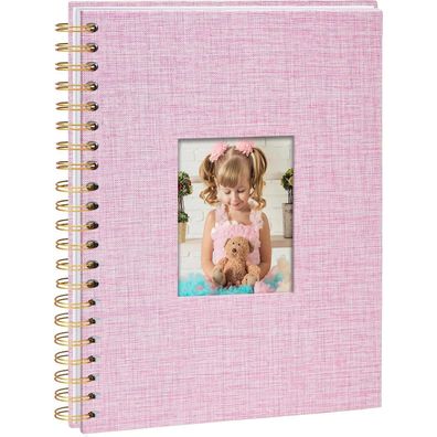 Vienrose DIY Scrapbook Spiralalbum, 28 x 20,5 cm, Leinen Einband, 40 Weiße