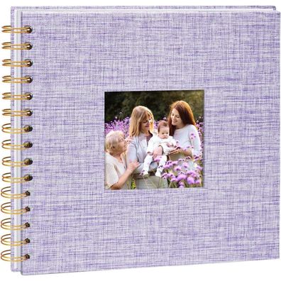 Vienrose DIY Scrapbook Fotoalbum zum Selbstgestalten, 20,5 x 20,5 cm, Lila, 40