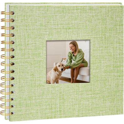 Vienrose DIY Scrapbook Fotoalbum 20,5 x 20,5 cm, Leinen Spiralalbum mit 40