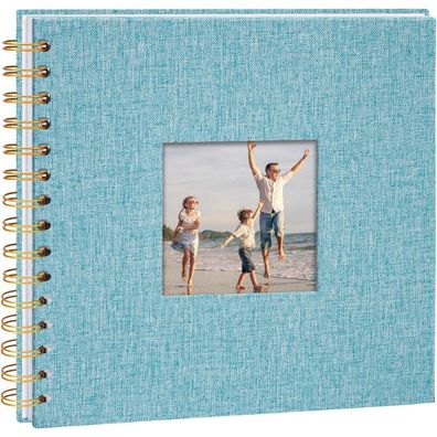 Vienrose DIY Scrapbook Fotoalbum zum Selbstgestalten, 20,5 x 20,5 cm, Leinen