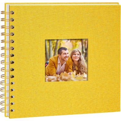Vienrose DIY Scrapbook Spiralalbum, 20,5 x 20,5 cm, 40 Weiße Seiten, Leinen