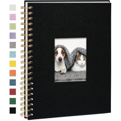 Vienrose DIY Scrapbook Spiralalbum, Schwarz, 28 x 20,5 cm, 40 Weiße Seiten