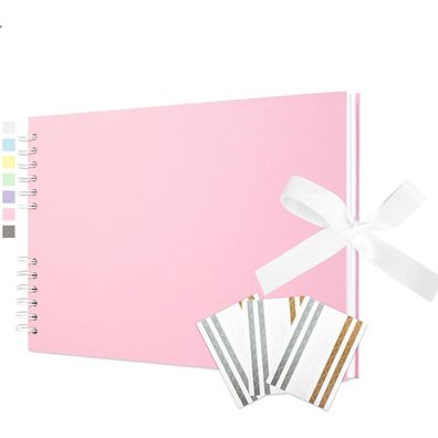 Vienrose DIY Scrapbook Fotoalbum zum Selbstgestalten, 21,5 x 29 cm, 40 weiße