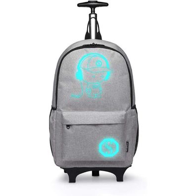 KONO Kinderrucksack mit Rollen - Vielseitiger Schulrucksack und Reisekoffer für
