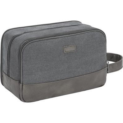 WANDF Kulturtasche für Herren, Reise-Kulturtasche aus Canvas und veganem Leder