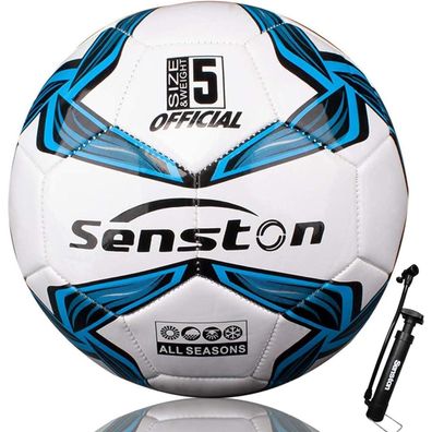 Senston Fußball Größe 4/5 mit Pumpe - Training und Wettkampf für Jugendliche