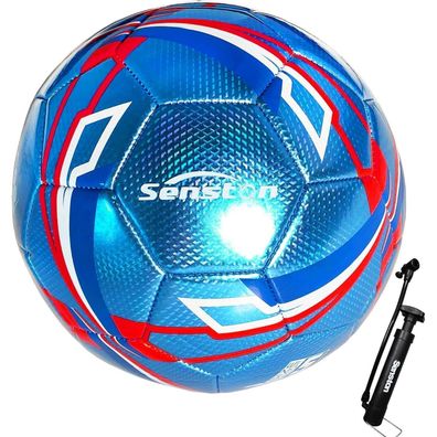 Senston Fußball Größe 4/5 mit Pumpe - Ideal für Training und Unterricht, Blau