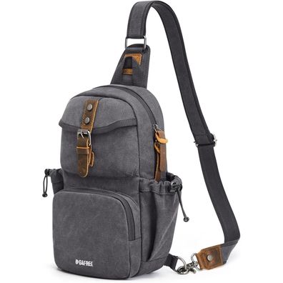 G4Free Canvas Brusttasche Herren Unisex Stylische Retro-Schultertasche für