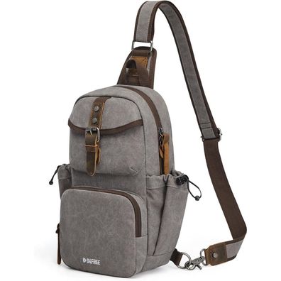 G4Free Canvas Brusttasche Herren, Unisex Stylische Retro-Umhängetasche für