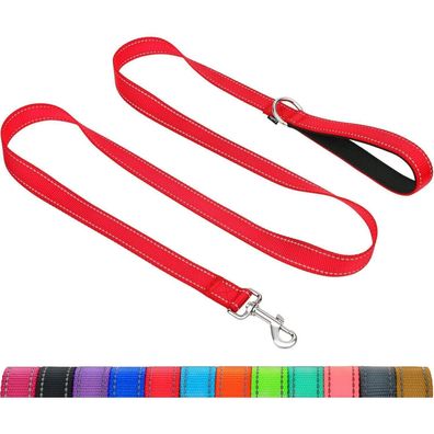 Taglory Hundeleine Rot, 1.8m x 2cm, Gepolsterter Griff, Reflektierend, Bis 10kg