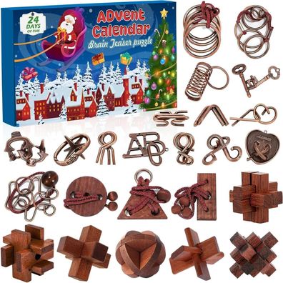 Adventskalender 2025 Knobelspiele für Erwachsene & Kinder - 24 Tage