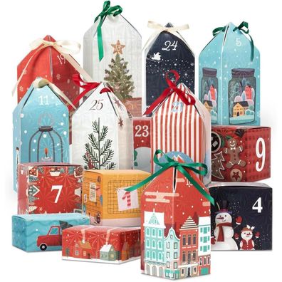 Adventskalender zum Befüllen 2025: 25 DIY Häuser & Boxen für Kinder, Mädchen