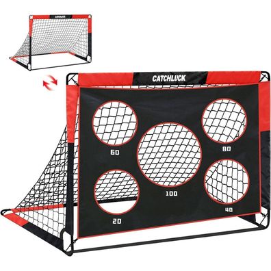 Catchluck Fußballtor für Kinder 2 in 1 Pop Up Tor mit Schusslöchern und