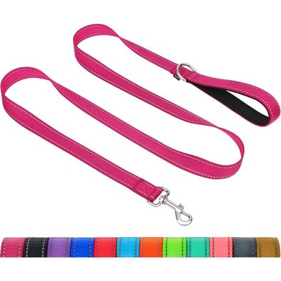 Taglory Hundeleine für kleine Hunde, 1.2m x 2cm, Pink, gepolsterter Griff