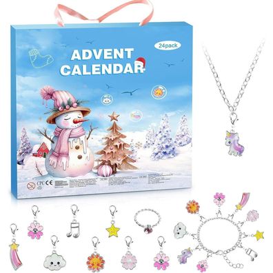 Adventskalender 2025 Kinder Mädchen, 24 Tage Schmuck-Countdown mit Armband