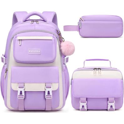 Makukke Schulrucksack Set Mädchen Teenager Rucksack Schule Schultasche Jungen