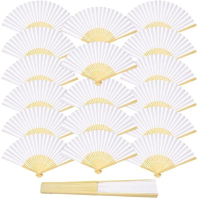 ZOOI 18er Pack Weiße Fächer für Hochzeit, Party & Dekoration - DIY