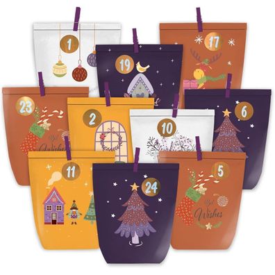 KOHMUI Adventskalender zum Befüllen, 24 DIY Weihnachtskalender Geschenk