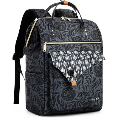 Lekesky Damen Laptop Rucksack 15,6 Zoll, wasserdicht, mit