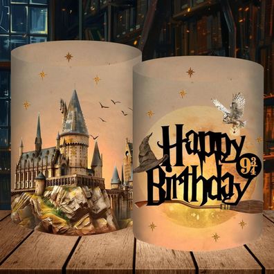 12er Set Windlichter Tischdeko Geburtstag Junge Mädchen, Magischer Wizard Party