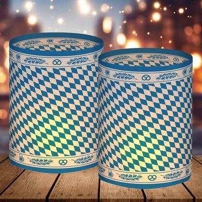Luckeey 12er Set Windlicht Tischdeko, Oktoberfest Deko Blau, Bayrische Deko für