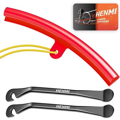 HENMI Fahrrad Reifenheber Metall, 2 Stück, Stark & Robust mit Felgenschutz für