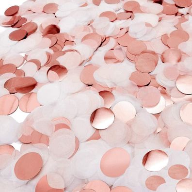iZoeL Konfetti Rosegold Punkte 140g - Glänzende Folie & Seidenpapier für Tisch
