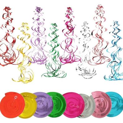 48 Stück Hängende Spiralen Party Dekorationen Folien Wirbel Deckenhänger für
